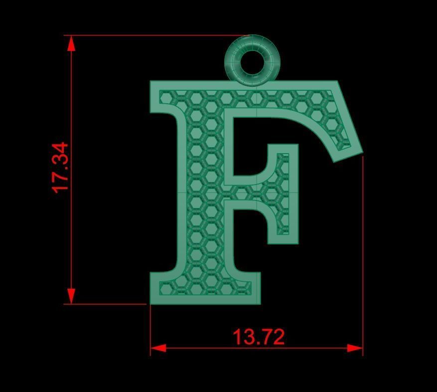 Alphabets Letter Pendants 31 Letters in file  02 3D print model_16