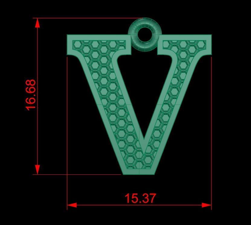 Alphabets Letter Pendants 31 Letters in file  02 3D print model_56