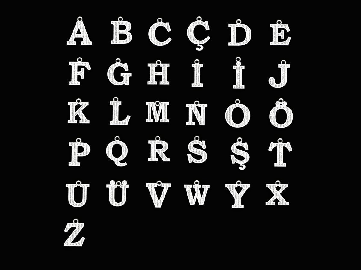 Alphabets Letter Pendants 31 Letters in file  02 3D print model_2