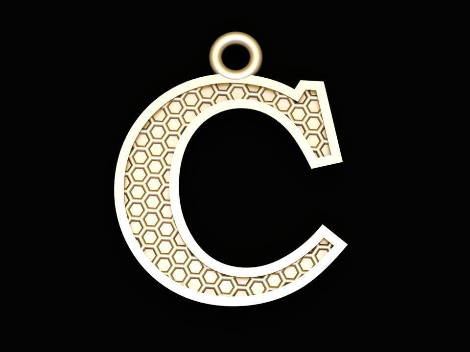 Alphabets Letter Pendants 31 Letters in file  02 3D print model_7