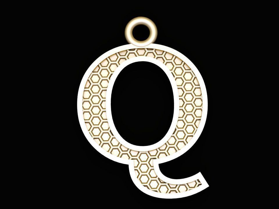 Alphabets Letter Pendants 31 Letters in file  02 3D print model_41