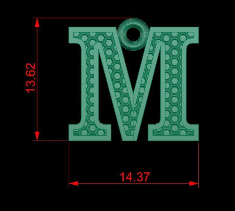 Alphabets Letter Pendants 31 Letters in file  02 3D print model_32