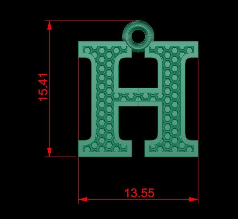 Alphabets Letter Pendants 31 Letters in file  02 3D print model_20