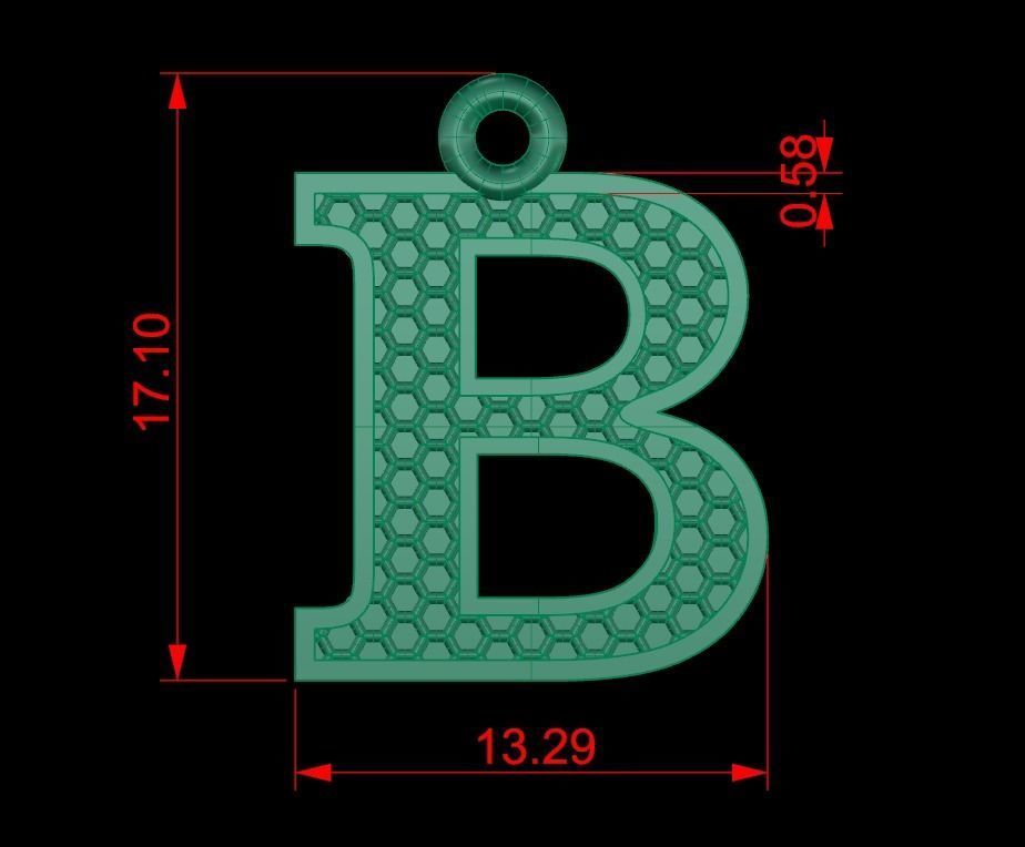 Alphabets Letter Pendants 31 Letters in file  02 3D print model_6