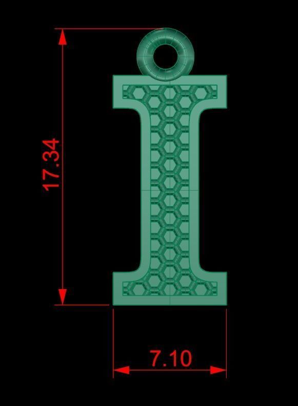 Alphabets Letter Pendants 31 Letters in file  02 3D print model_22