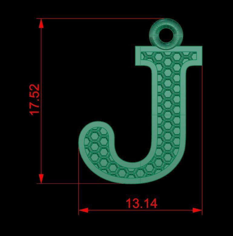 Alphabets Letter Pendants 31 Letters in file  02 3D print model_26