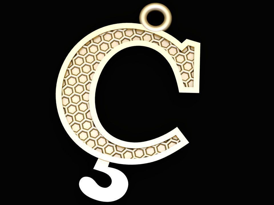 Alphabets Letter Pendants 31 Letters in file  02 3D print model_9