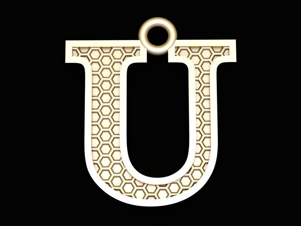 Alphabets Letter Pendants 31 Letters in file  02 3D print model_51