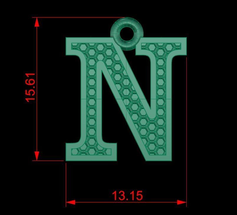 Alphabets Letter Pendants 31 Letters in file  02 3D print model_34