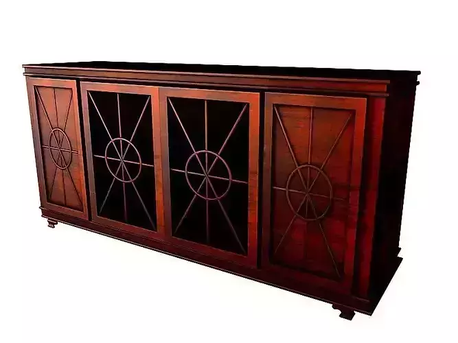 Console 4 wooden sideboard with glass doors