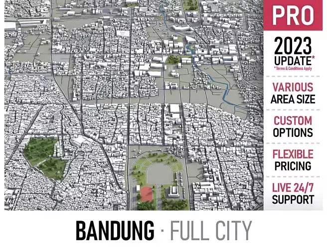 Bandung  Low-poly 3D model