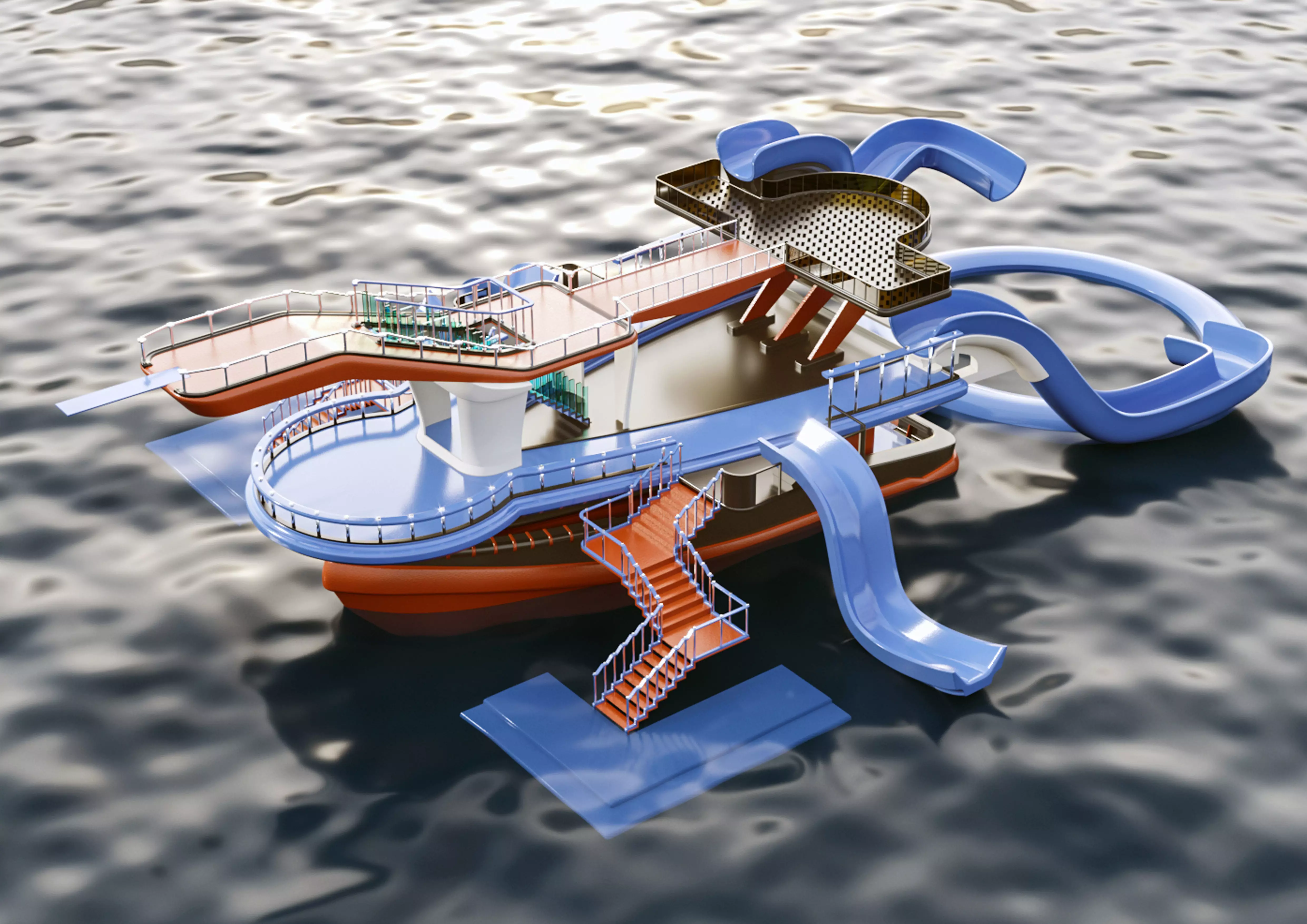 aqua ship 3D model_0