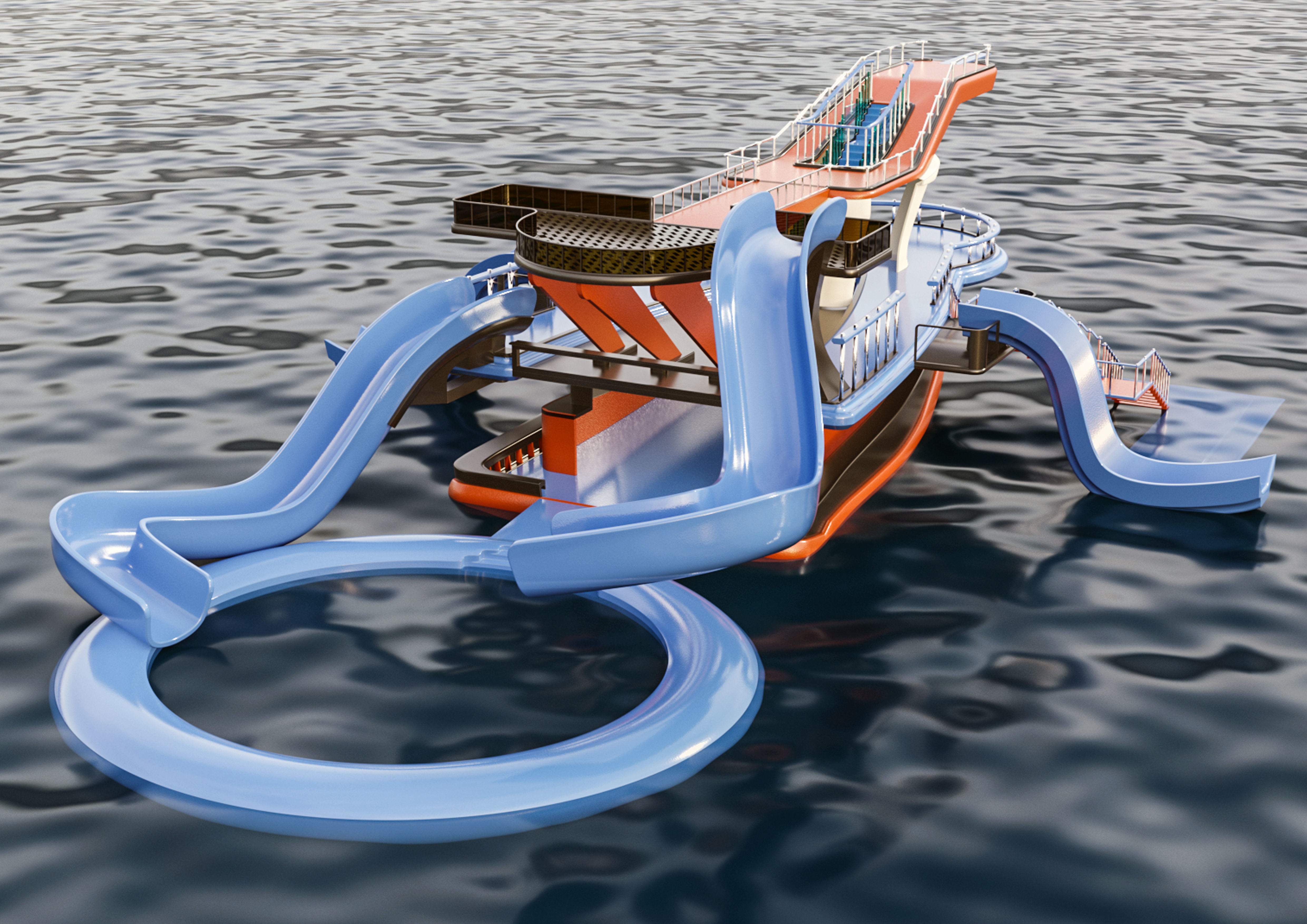 aqua ship 3D model_2