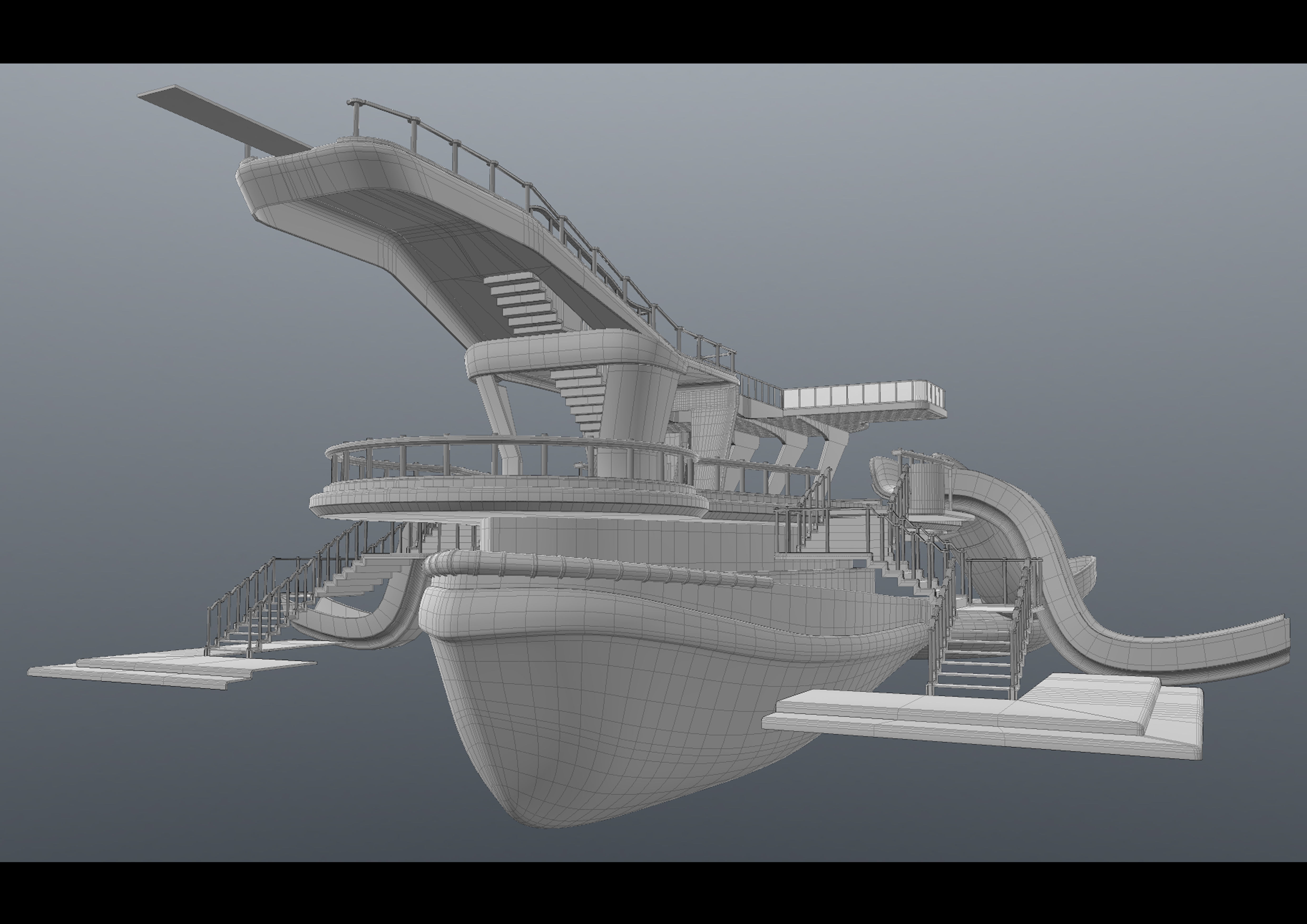 aqua ship 3D model_6
