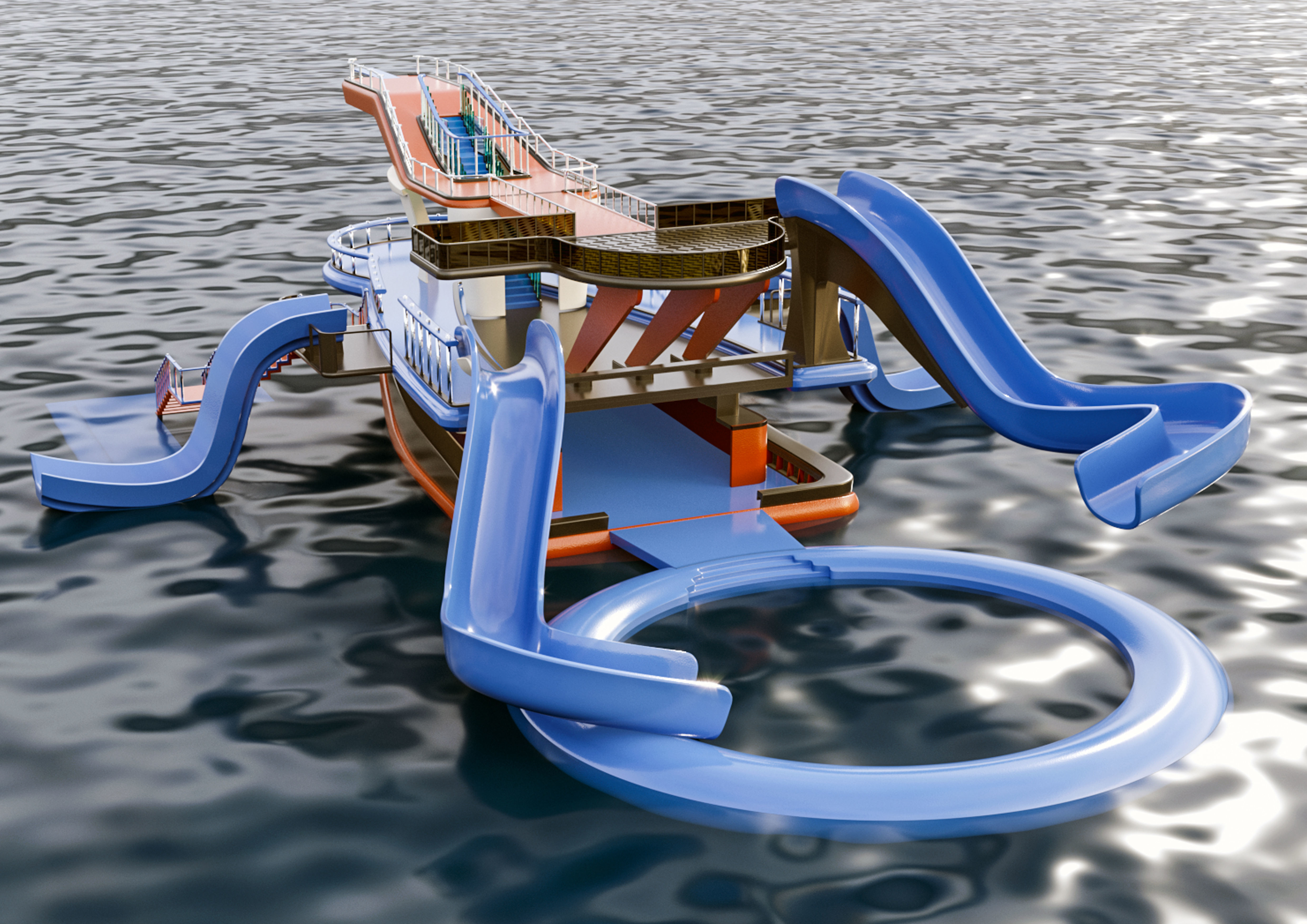 aqua ship 3D model_1