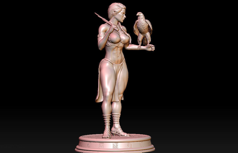 Kassandra statue of woman holding a bird 3D print model_4