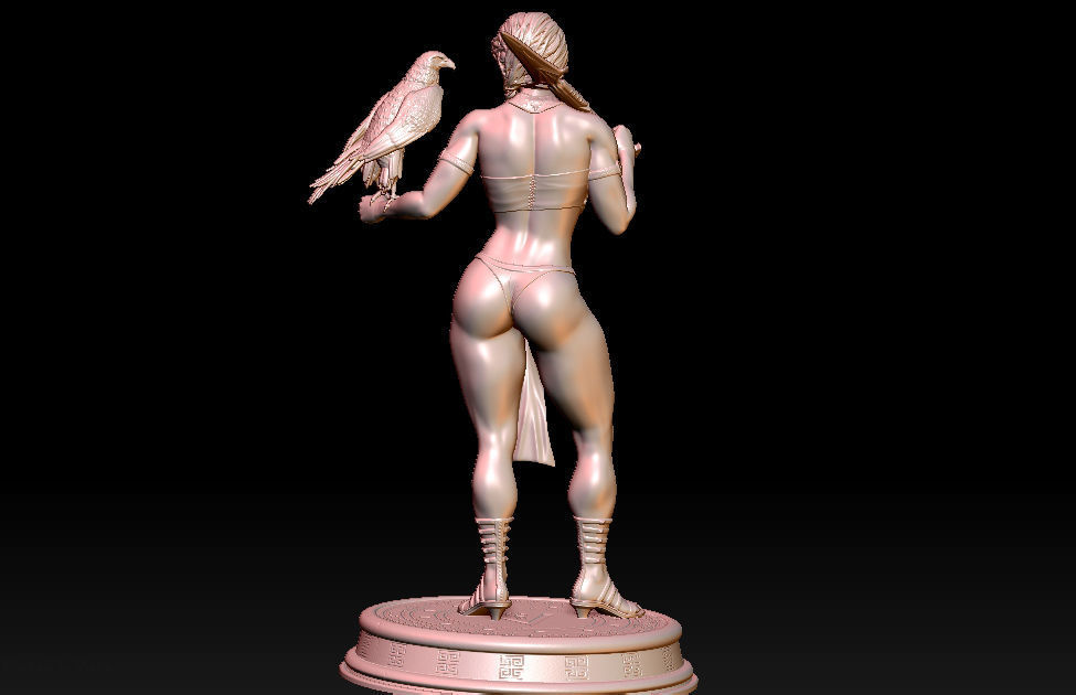 Kassandra statue of woman holding a bird 3D print model_6
