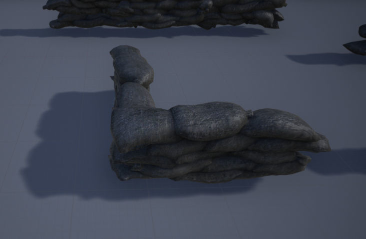 Sandbag pile of rocks 3D model_2