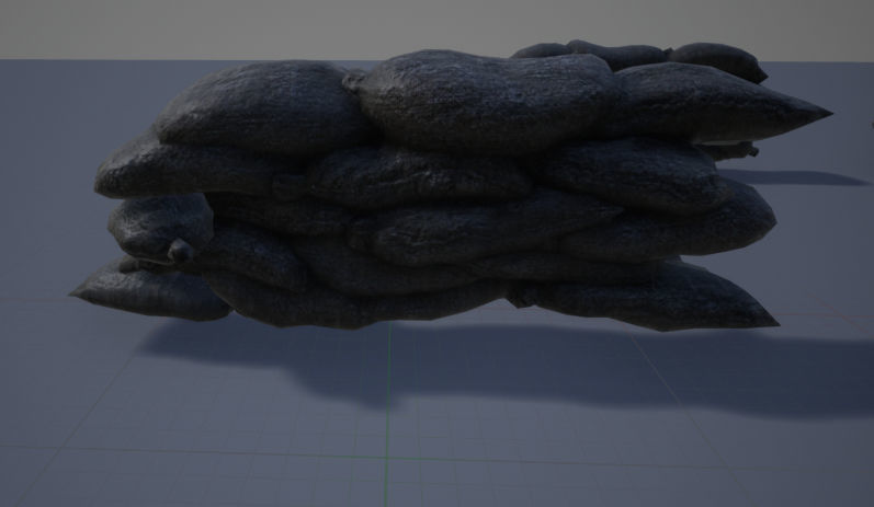 Sandbag pile of rocks 3D model_1