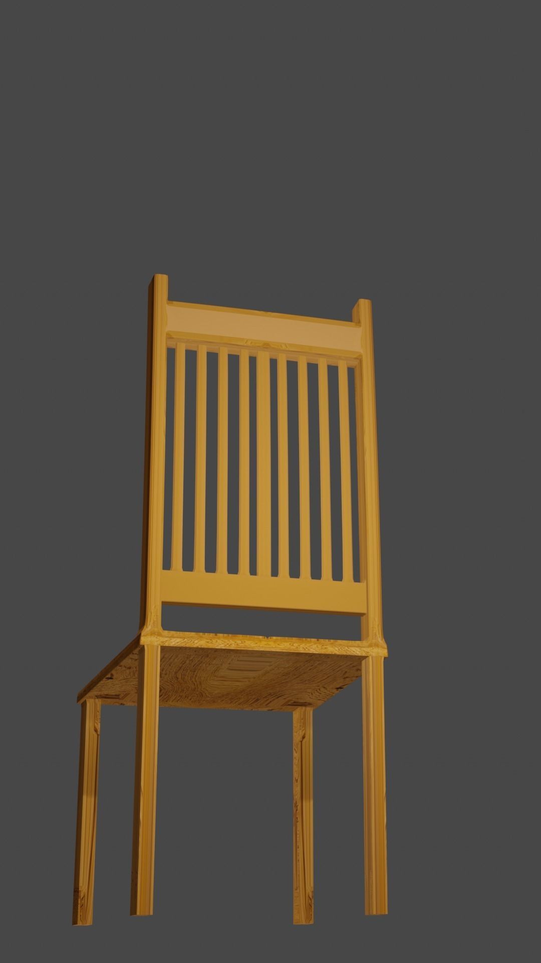 Simple wood chair 3D model_1