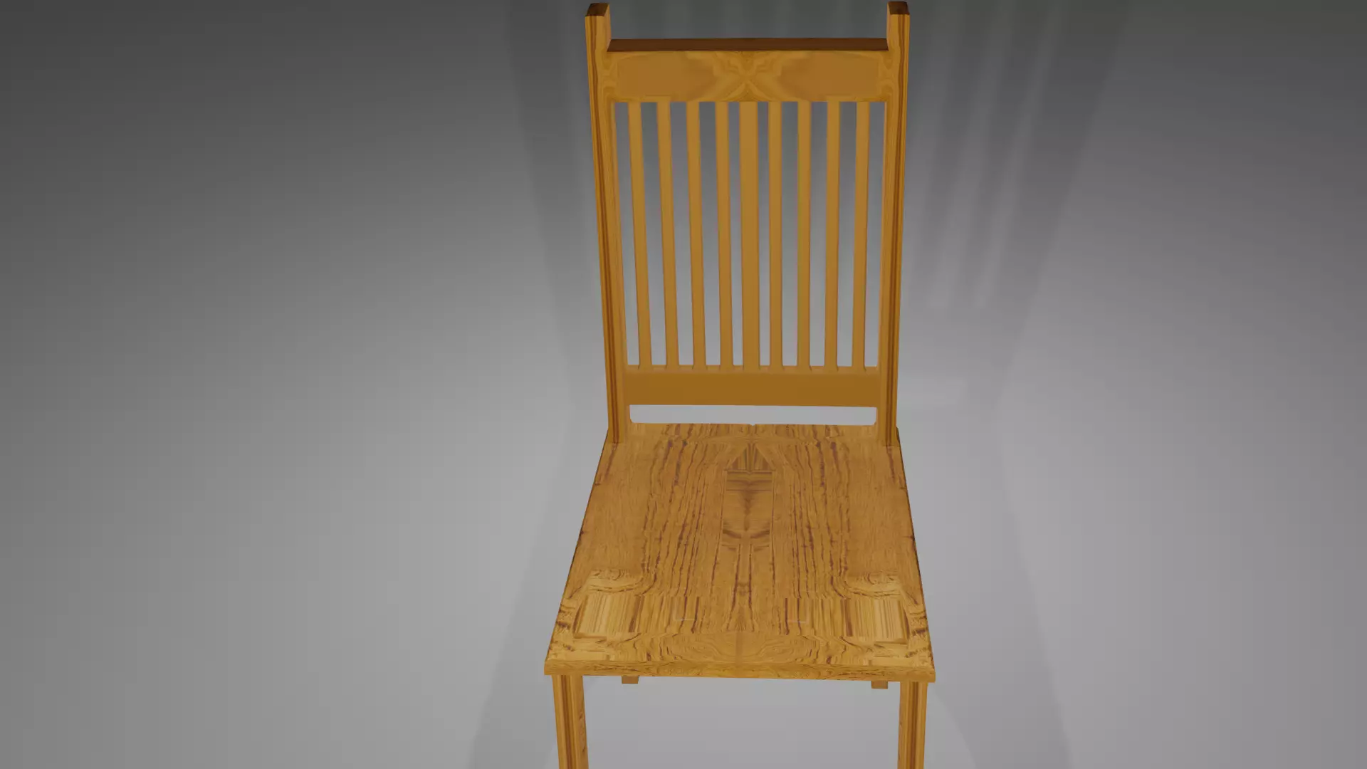 Simple wood chair 3D model_0
