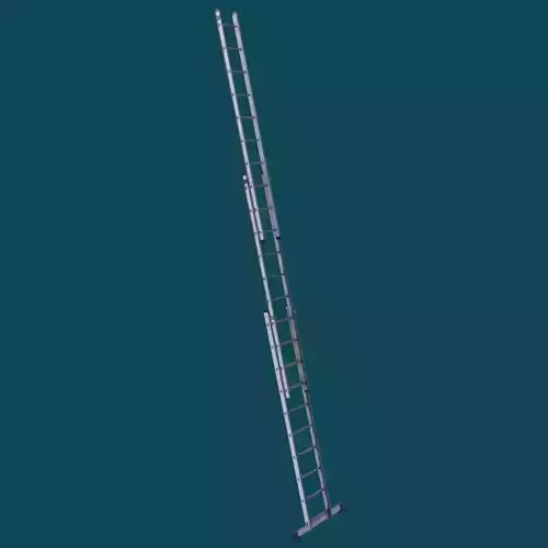 Ladder 4 Game Ready aluminium extension Low-poly 3D model