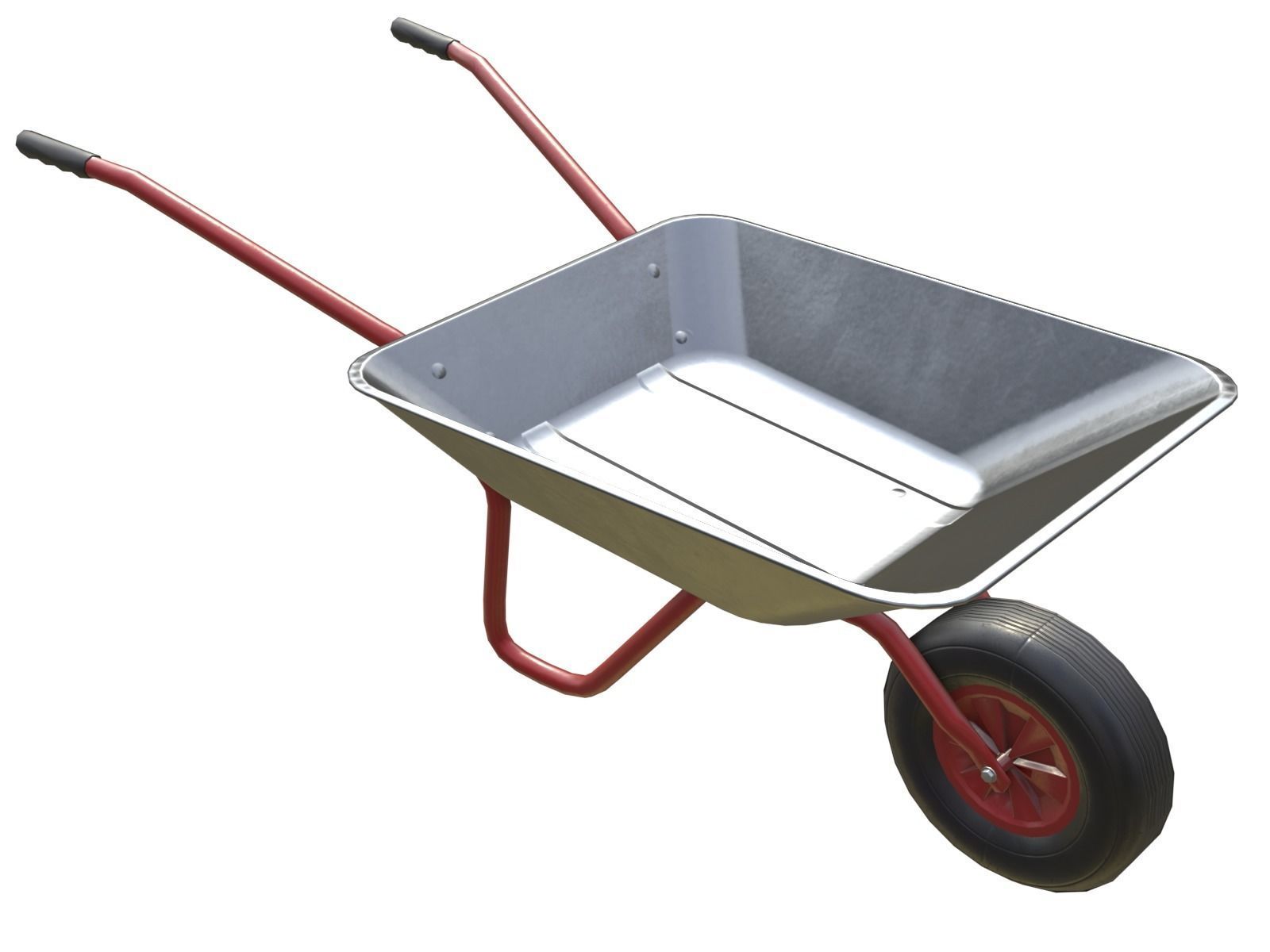 Game-ready Wheelbarrow Clean - Unity - HDRP - UE4 Low-poly 3D model_1