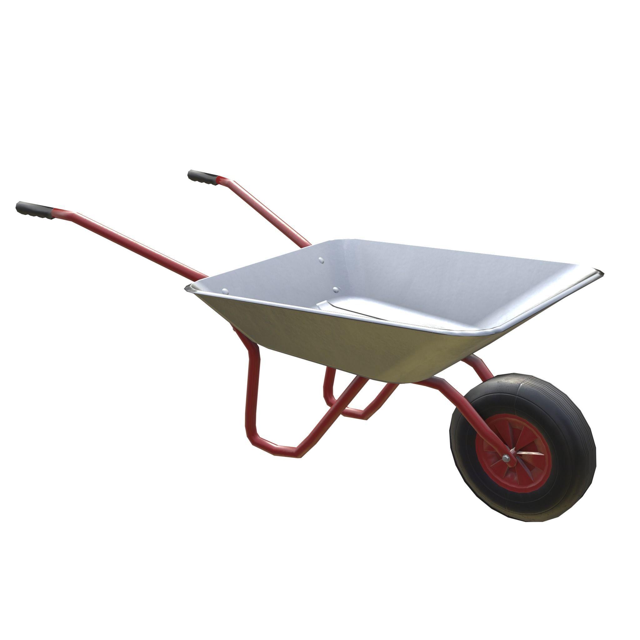 Game-ready Wheelbarrow Clean - Unity - HDRP - UE4 Low-poly 3D model_27