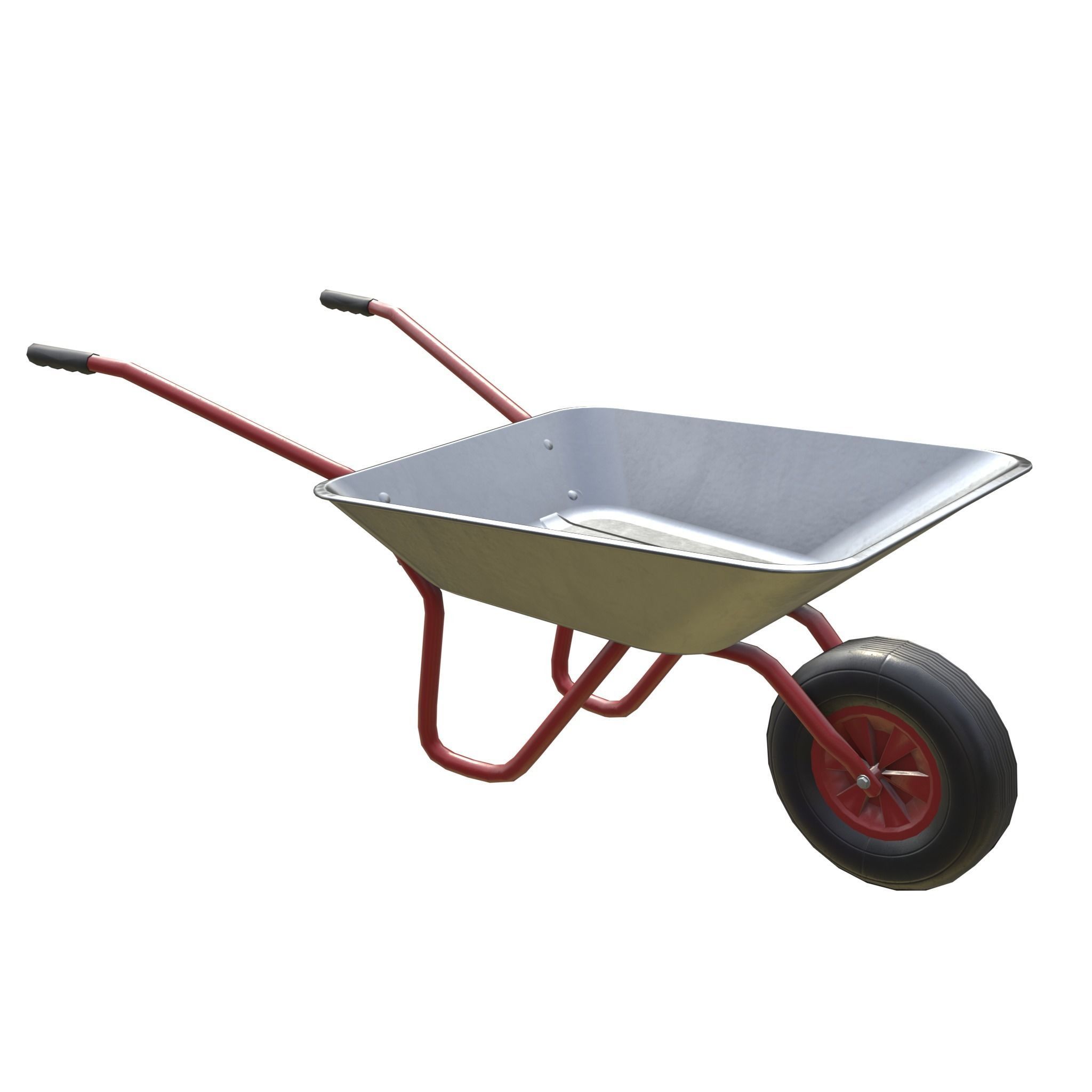 Game-ready Wheelbarrow Clean - Unity - HDRP - UE4 Low-poly 3D model_24