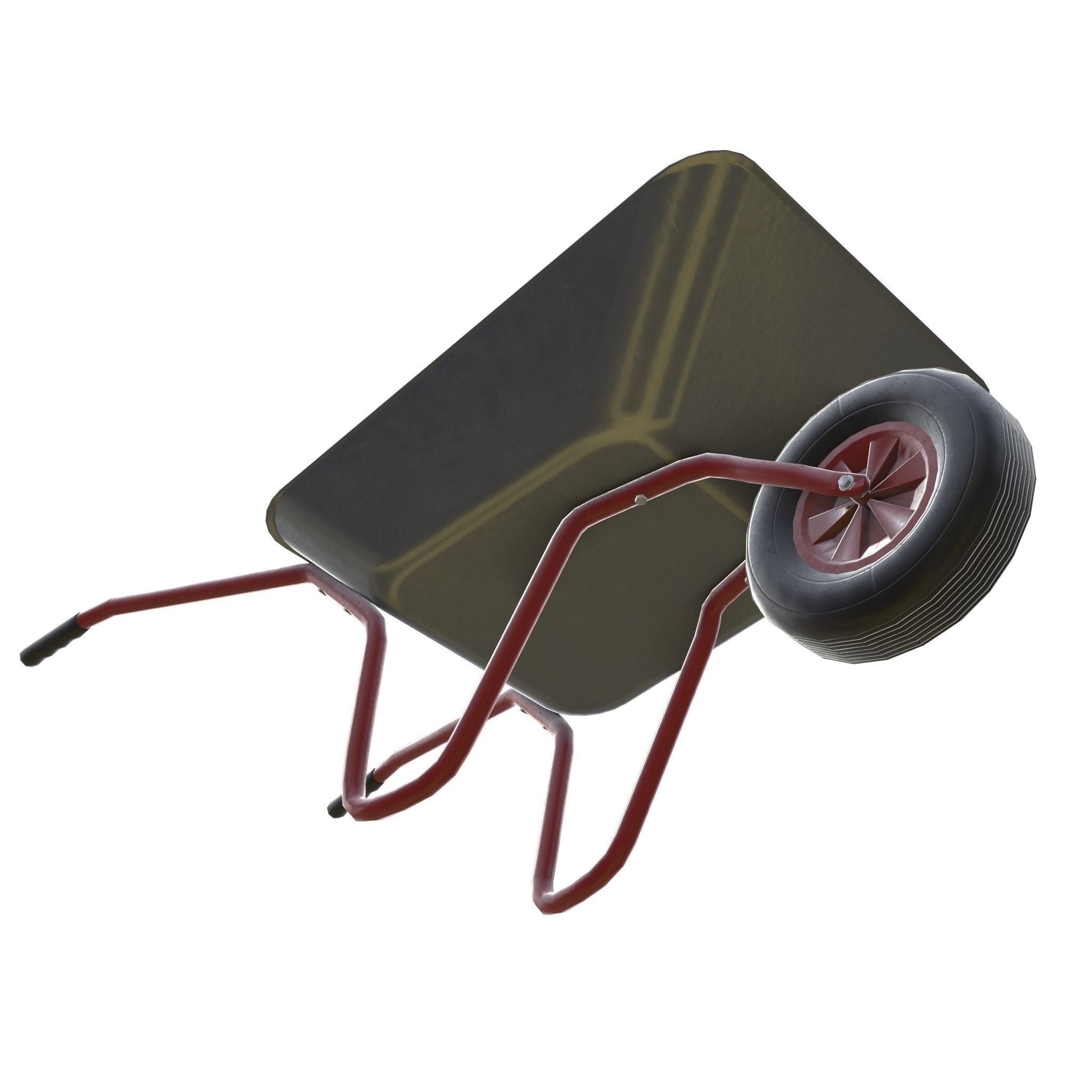 Game-ready Wheelbarrow Clean - Unity - HDRP - UE4 Low-poly 3D model_11
