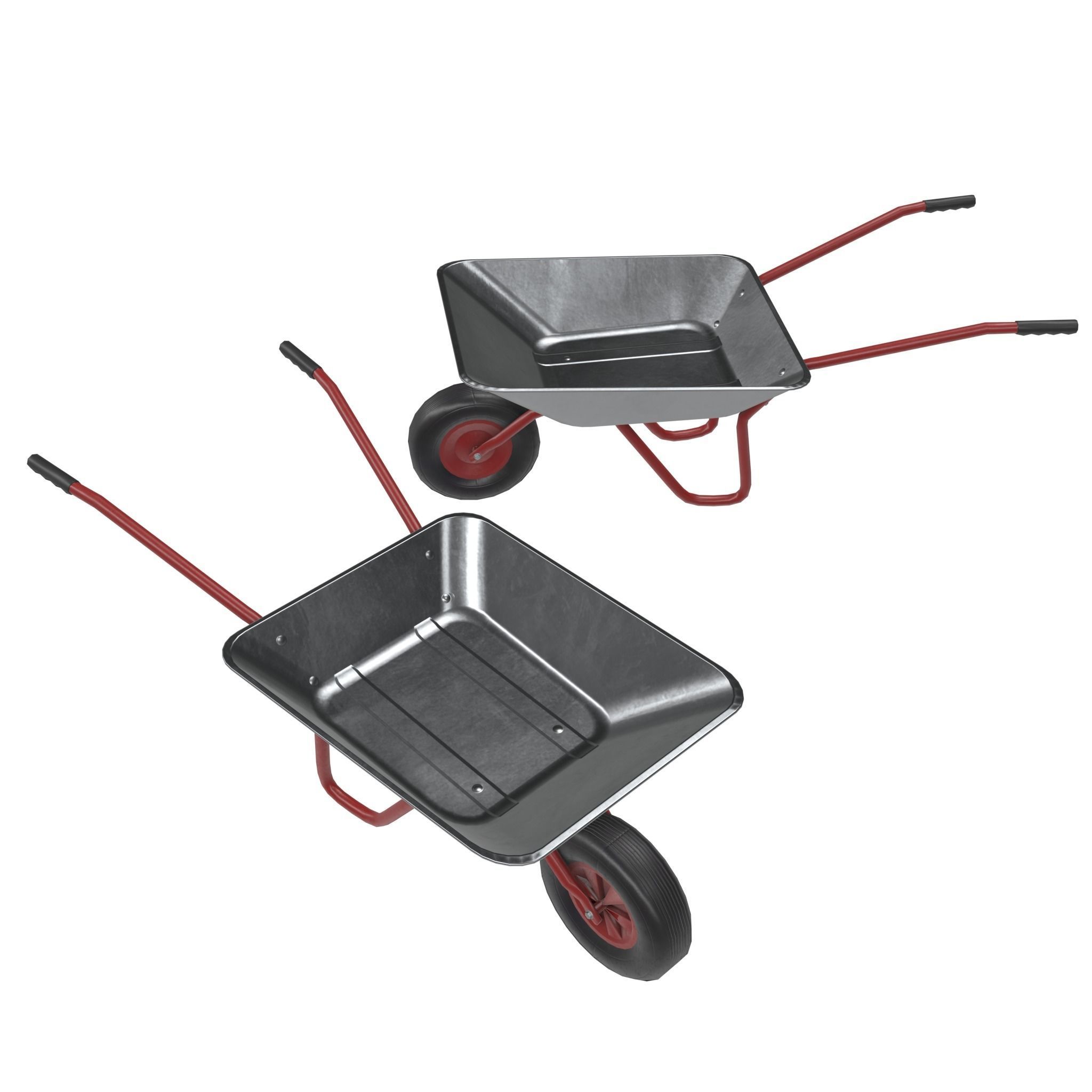 Game-ready Wheelbarrow Clean - Unity - HDRP - UE4 Low-poly 3D model_21