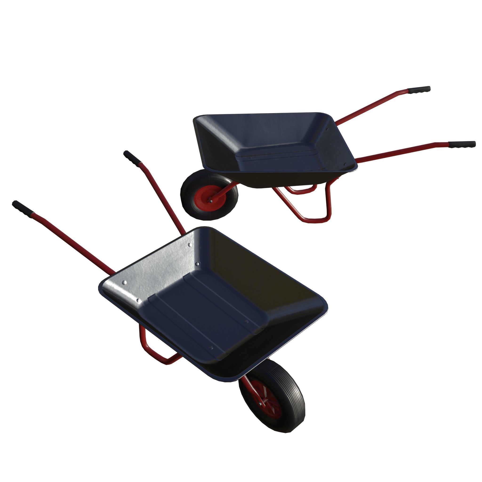 Game-ready Wheelbarrow Clean - Unity - HDRP - UE4 Low-poly 3D model_22