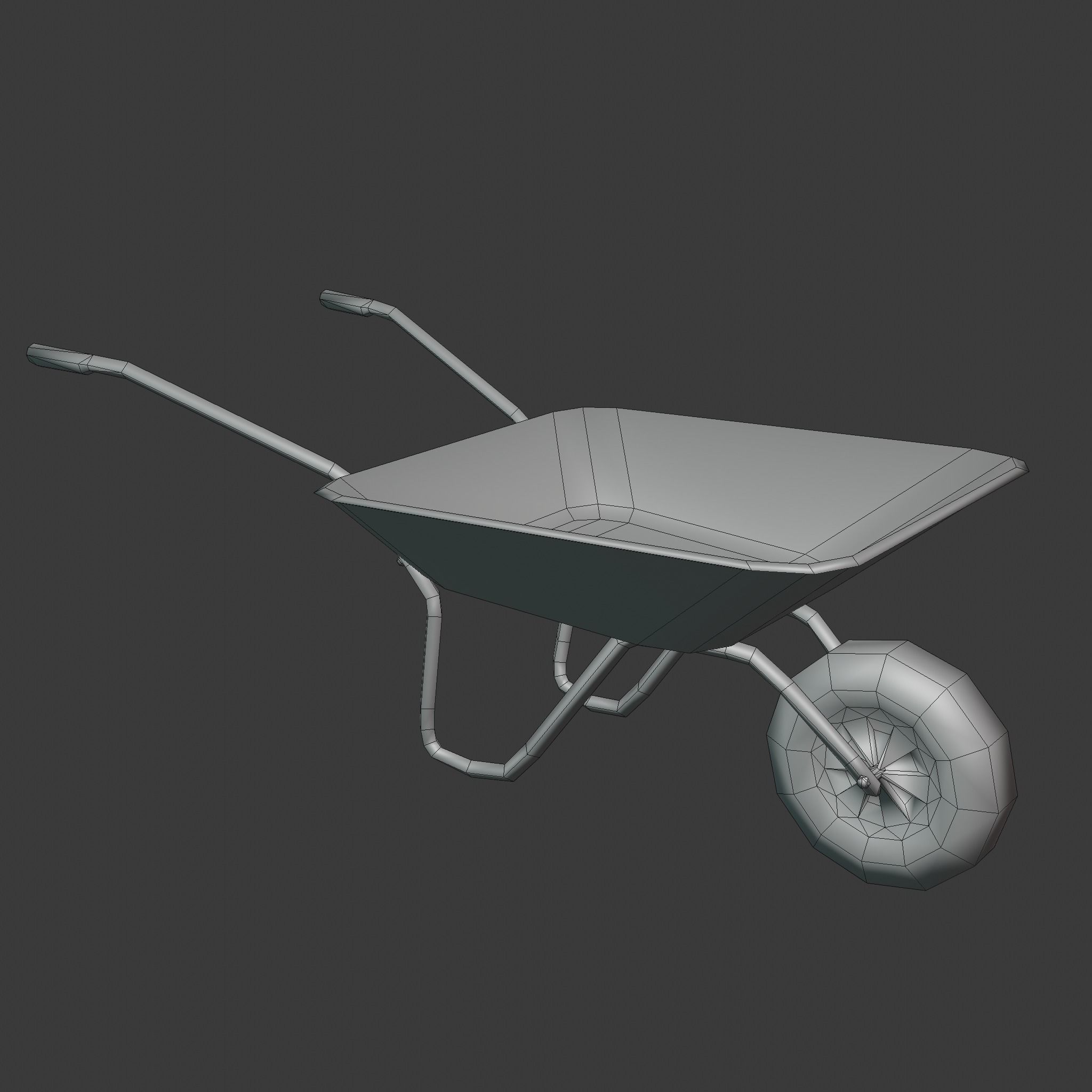 Game-ready Wheelbarrow Clean - Unity - HDRP - UE4 Low-poly 3D model_32