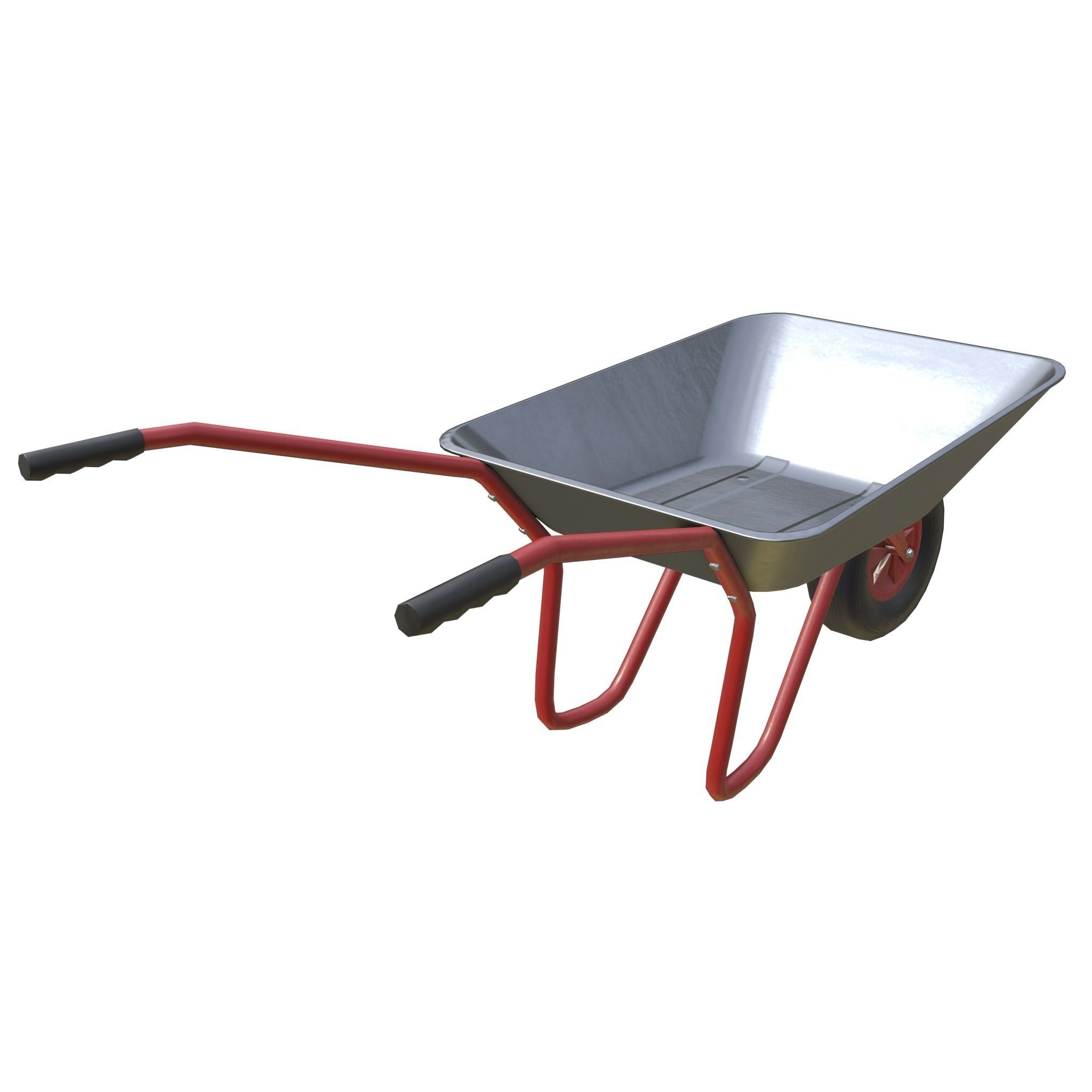 Game-ready Wheelbarrow Clean - Unity - HDRP - UE4 Low-poly 3D model_4