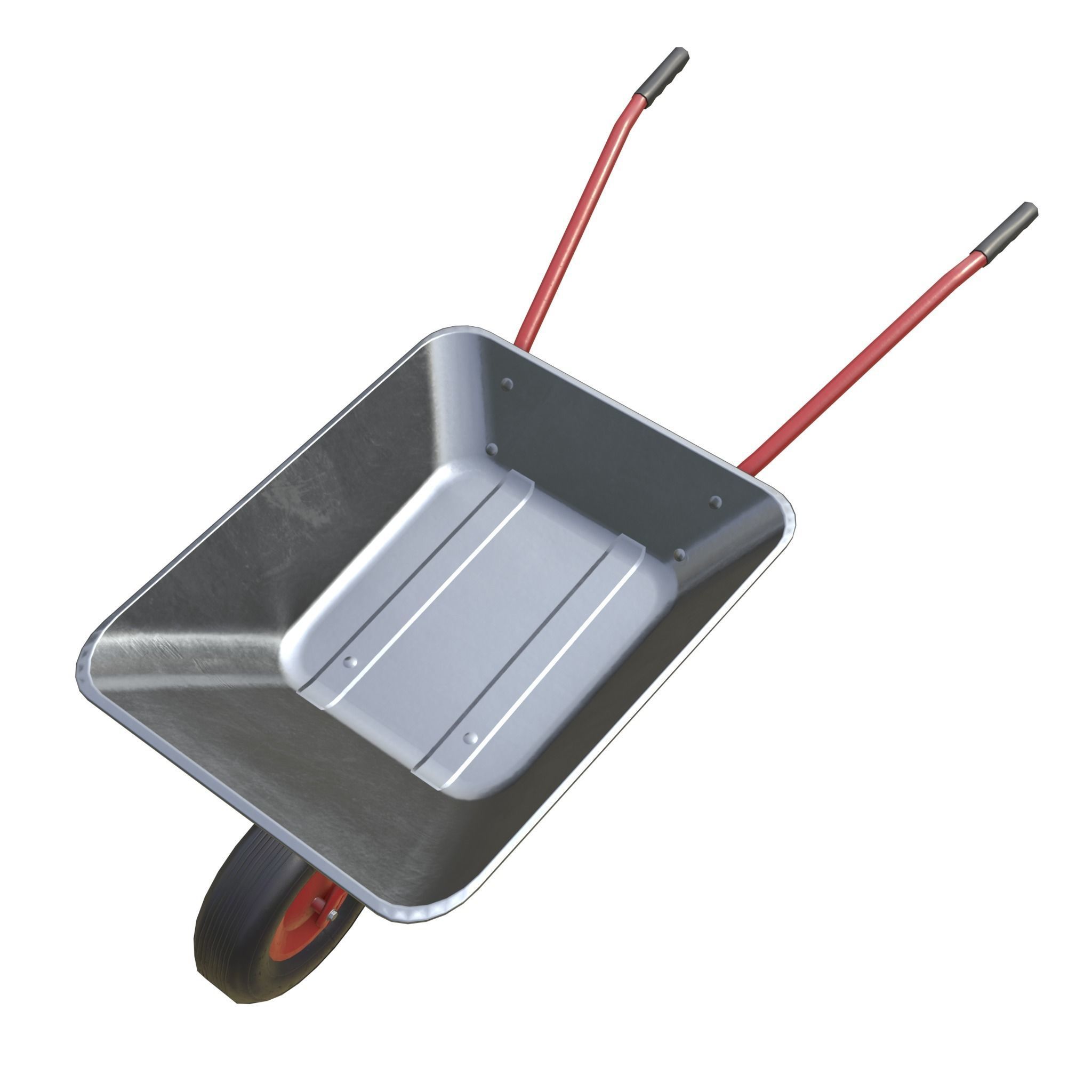 Game-ready Wheelbarrow Clean - Unity - HDRP - UE4 Low-poly 3D model_6