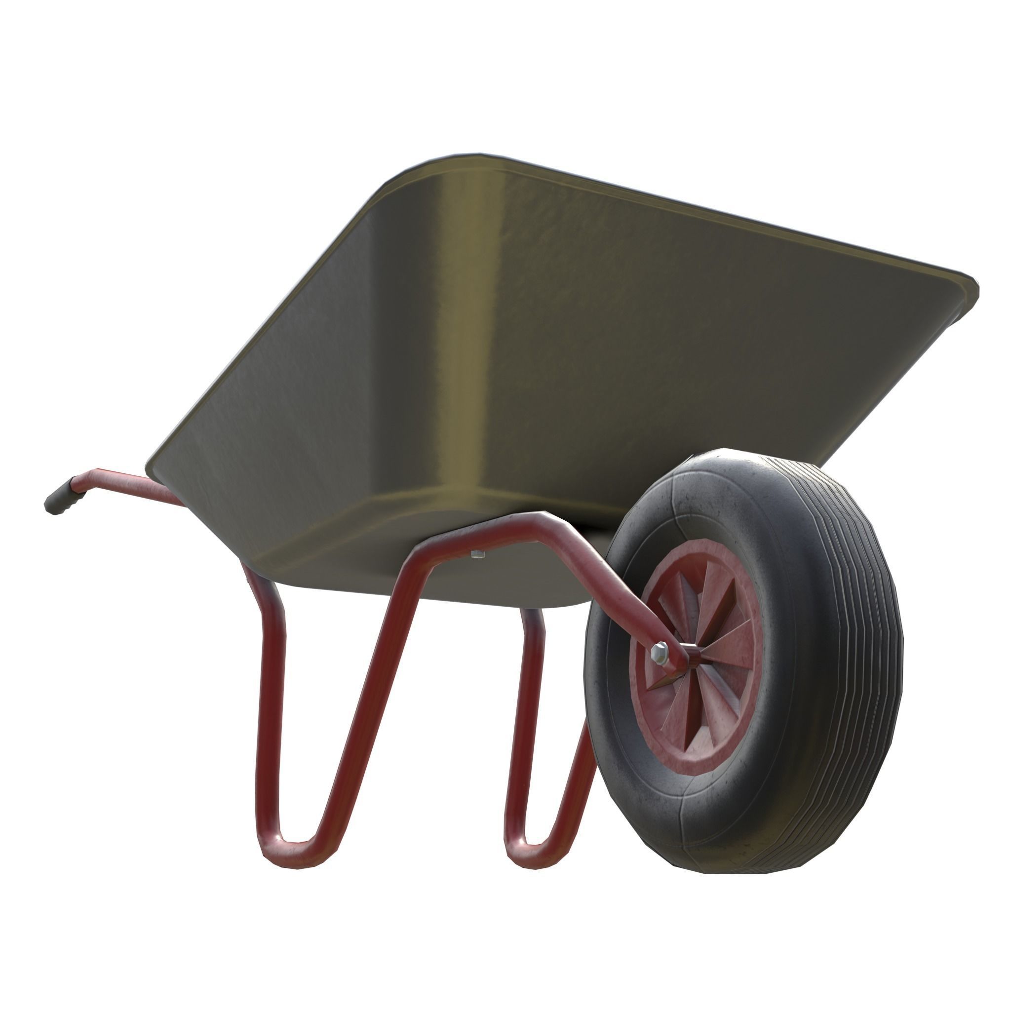 Game-ready Wheelbarrow Clean - Unity - HDRP - UE4 Low-poly 3D model_13