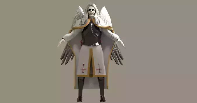 Nephilim angel with wings Low-poly 3D model