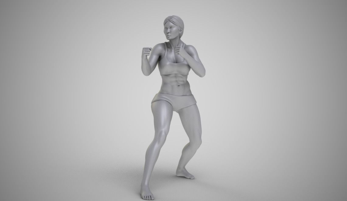 Boxer Girl 2 3D print model_3