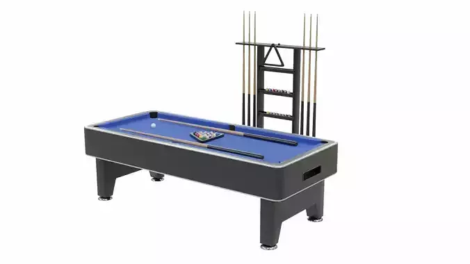 Pool Table Scene Collection Low-poly 3D model