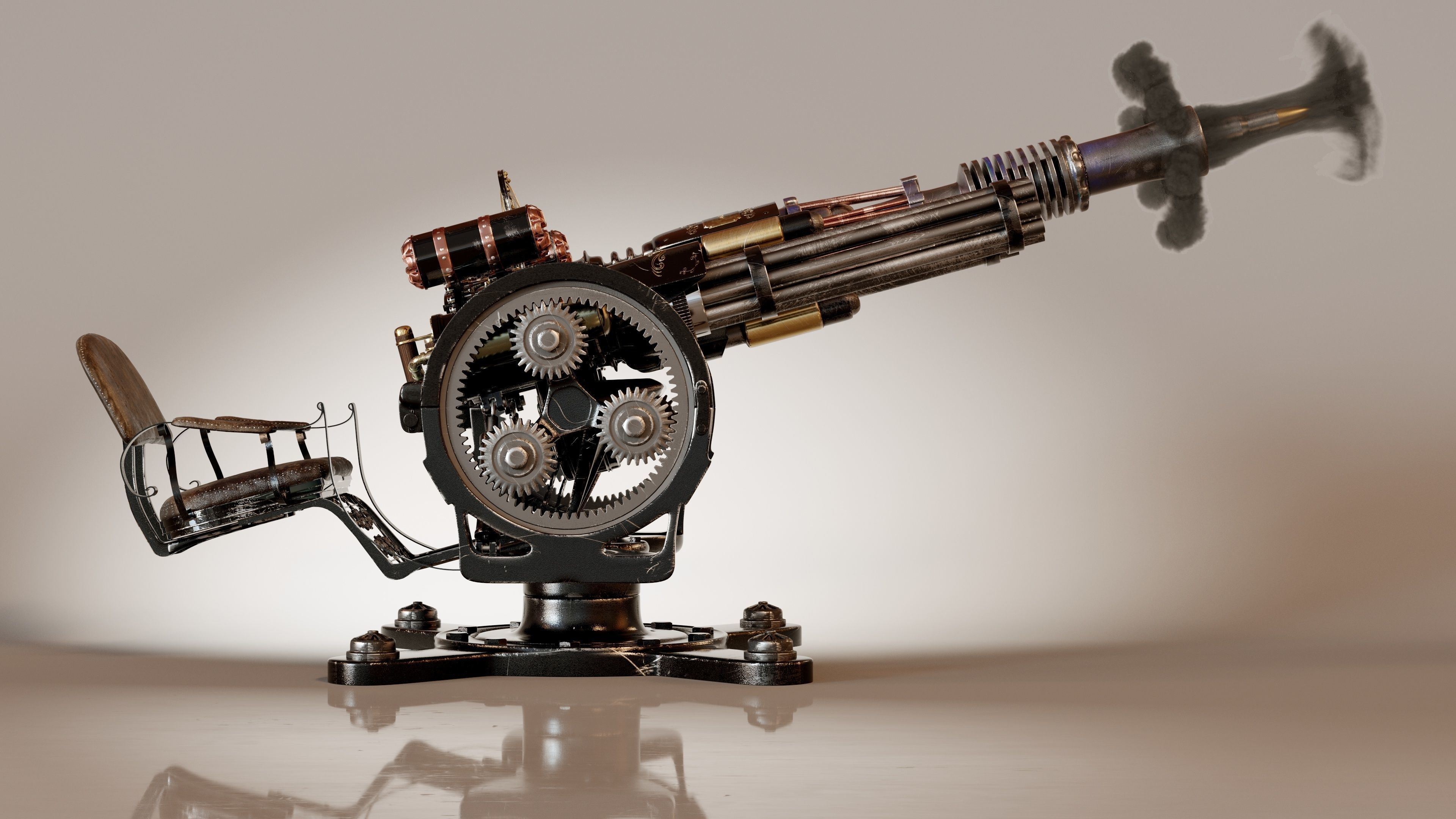 TKs Redeemer Steam Gun 3D model rigged CGTrader