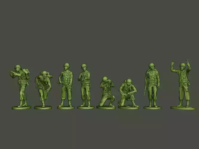 American soldier ww2 A2 Pack 3D Model Collection