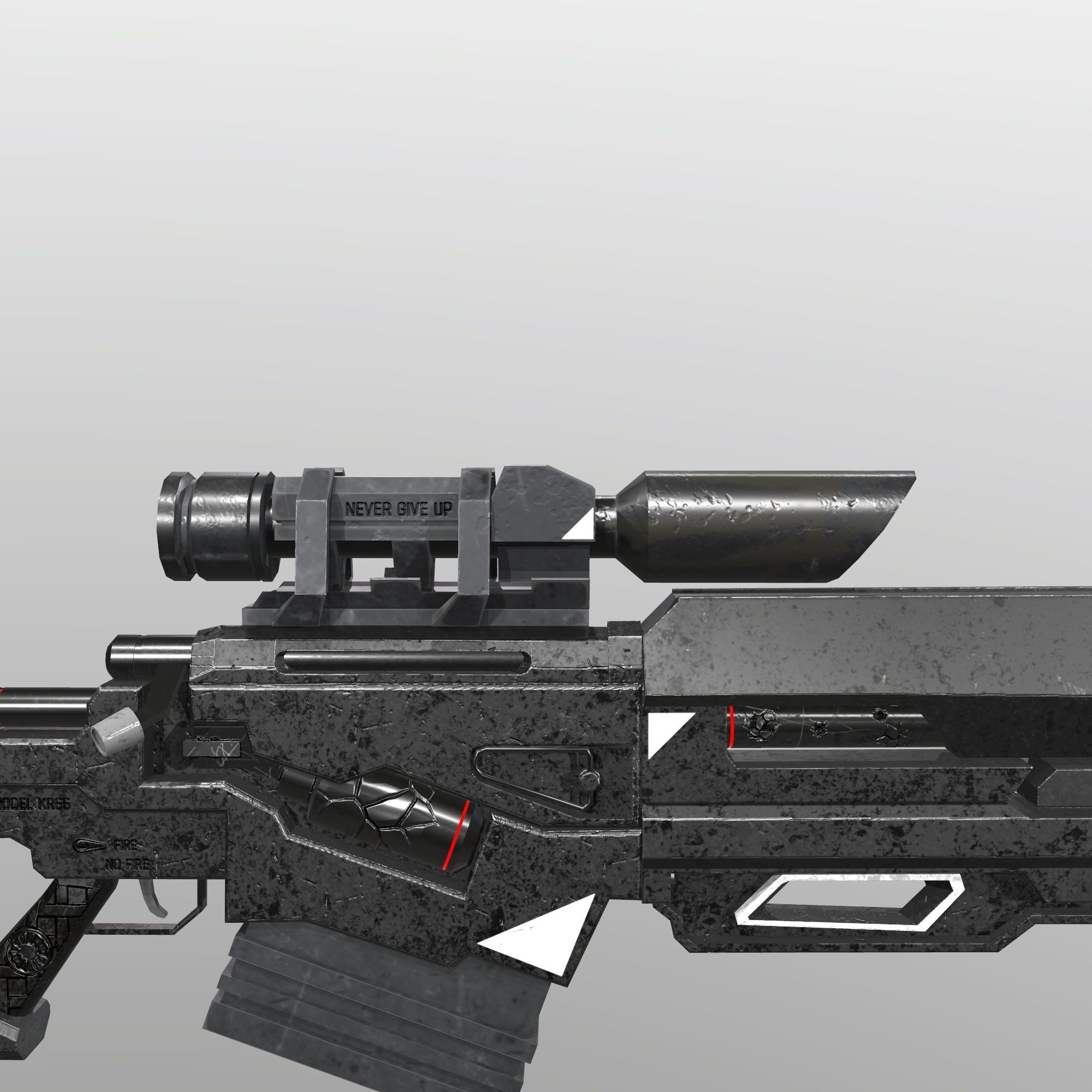 Sci-Fi Sniper Rifle  Low-poly 3D model_11