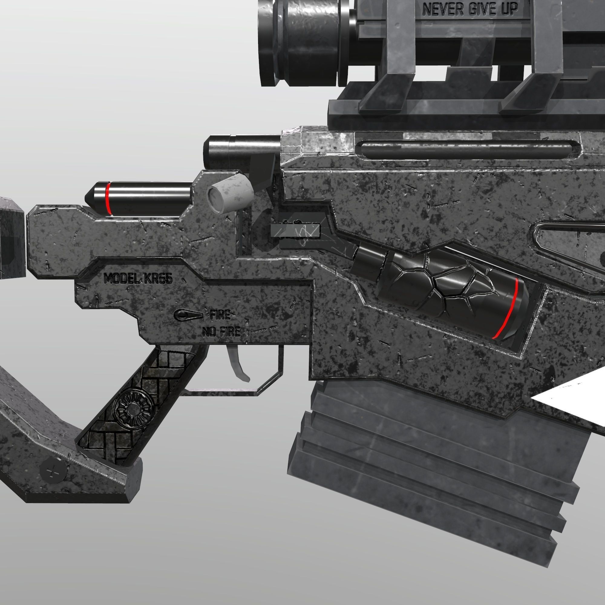 Sci-Fi Sniper Rifle  Low-poly 3D model_10