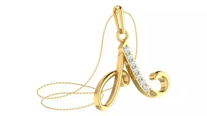 Alphabet-A pendant 3dm stl render 3D print model