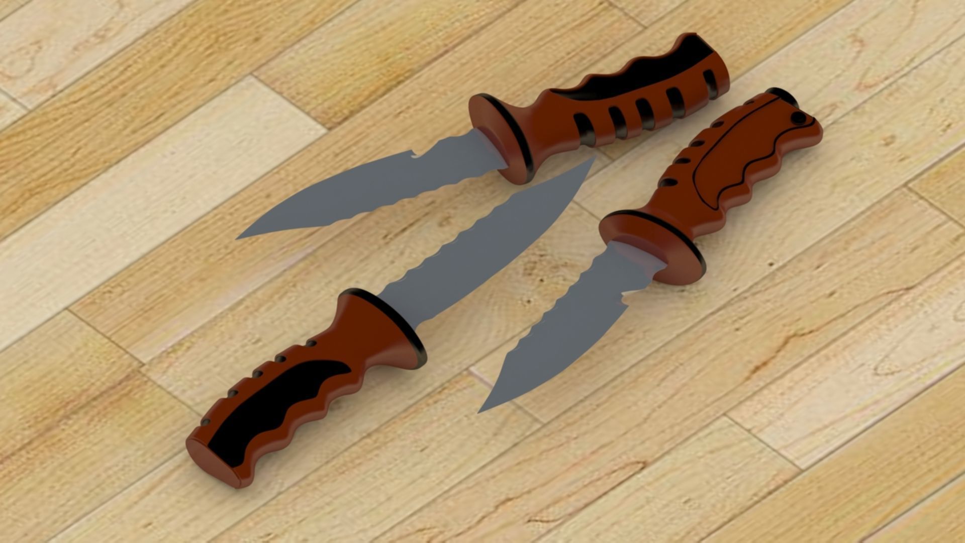 Knife Set 3D model_9