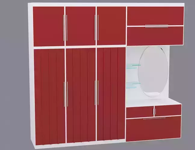WARDROBE with mirror 3D print model
