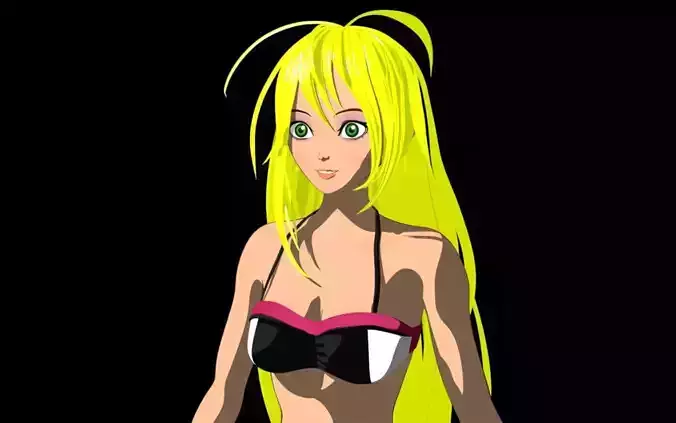 Girl Anime Style 3D model