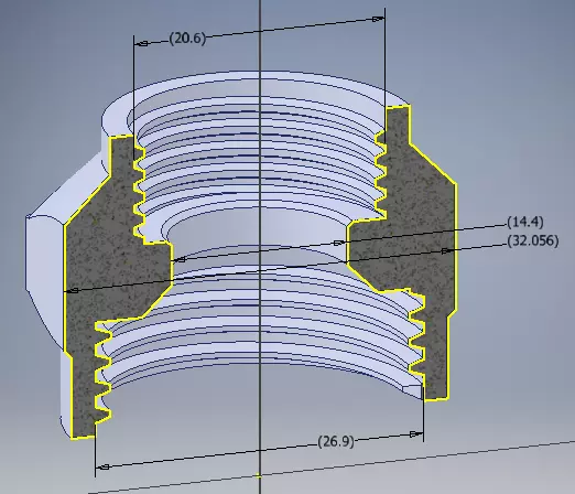 Garden hose ADAPTER 34 in to 1 in 20 mm to 27 mm Female Female 3D print model