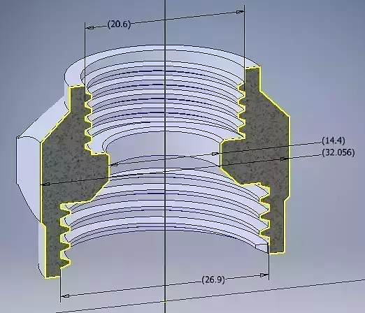 Garden hose ADAPTER 34 in to 1 in 20 mm to 27 mm Female Female