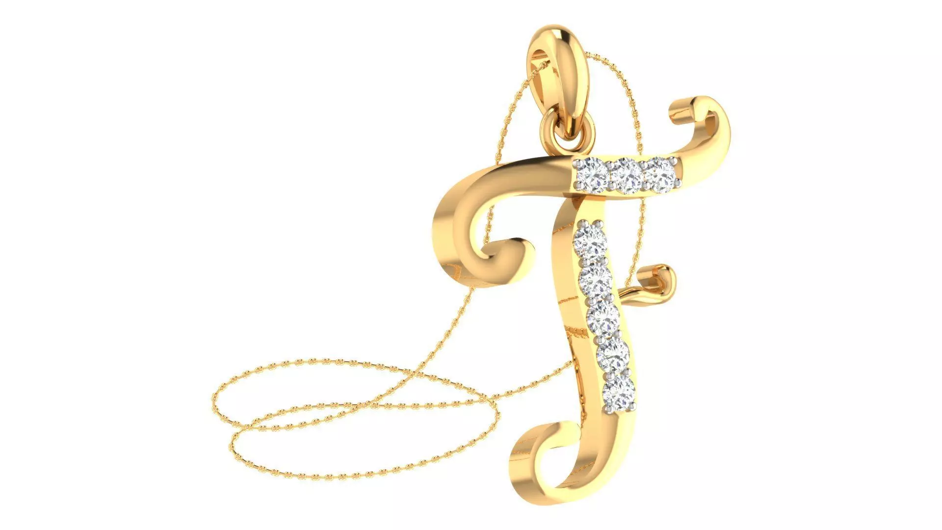 Alphabet-F pendant 3dm stl render 3D print model_0